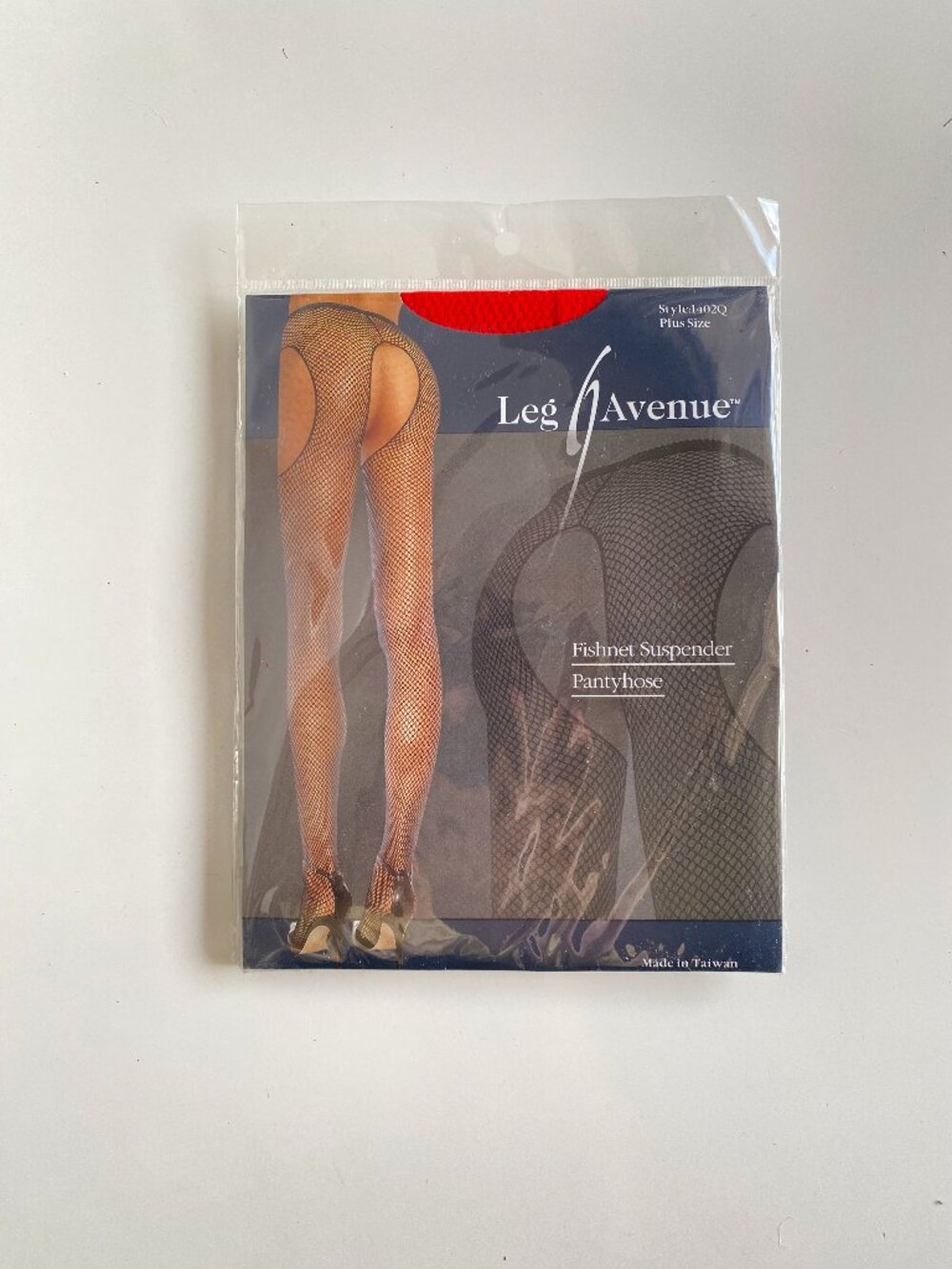 Leg Avenue Style 1402Q Red Fishnet Suspender Pantyhose Plus Size